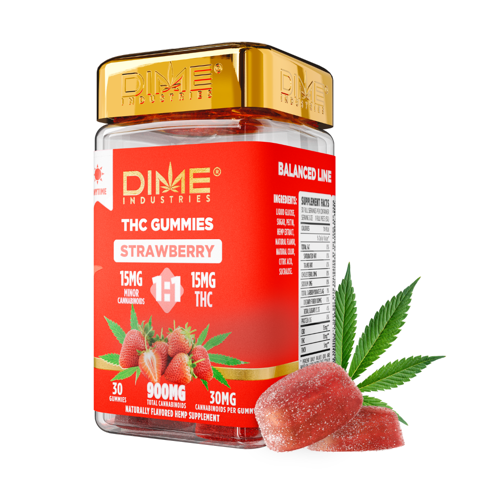 Strawberry 1:1 THC Daytime Gummies