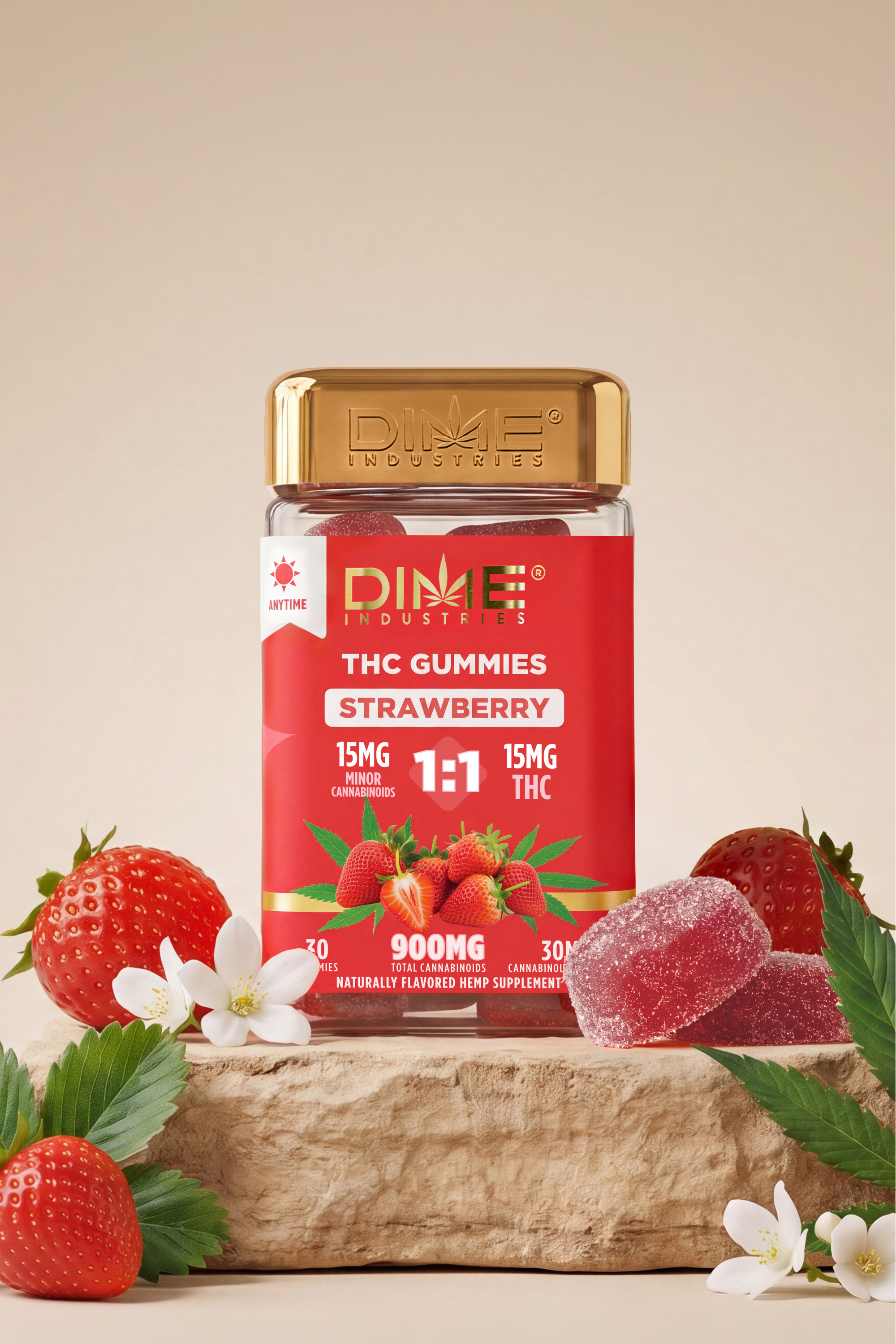 Strawberry 1:1 THC Daytime Gummies