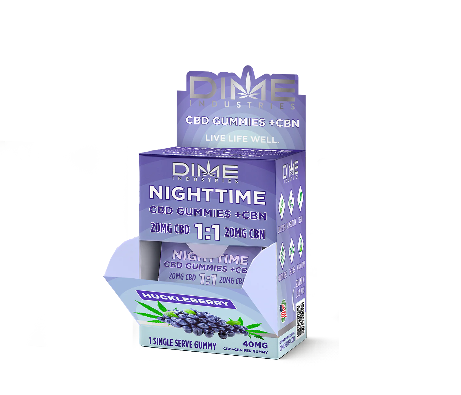 Huckleberry 1:1 CBD Nighttime Gummies